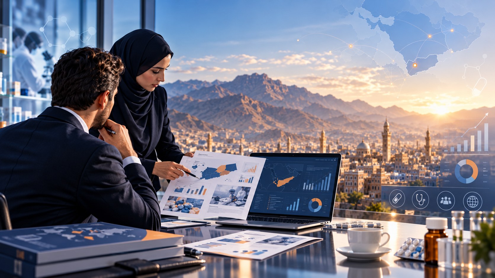 صورة تعبيرية للرؤية الاستراتيجية والقطاع الدوائي